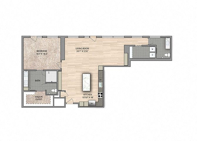 Floor plan layout diagram for A16